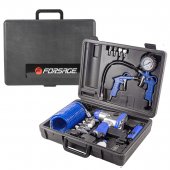 Набор инструментов пневматических с аксессуарами 15пр(гайковерт-320н/м,пневмозач.машинка-цанга 6мм,25000об/мин,подкачка,продувоч.пистолет,шланг5м)