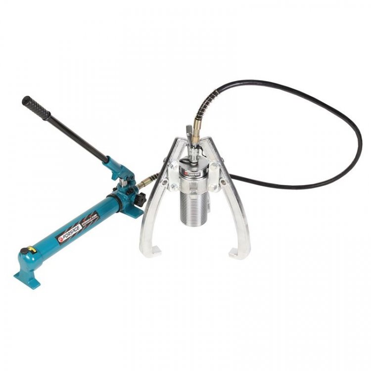 Съемник двух-трехлапый переставной гидравлический 30т(Ø захвата:150-400мм,мах. глубина захвата-220мм,ход штока-70мм) с выносным насосом Съемник двух-трехлапый переставной гидравлический 30т(Ø захвата:150-400мм,мах. глубина захвата-220мм,ход штока-70мм) с выносным насосом