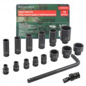 Набор головок ударных, 16пр. 1/2" 6гр. (10-36мм, вороток Г-обр., кардан) в ложементе Набор головок ударных, 16пр. 1/2" 6гр. (10-36мм, вороток Г-обр., кардан) в ложементе