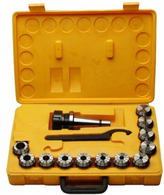 Патрон цанговый МТ3-ER32 с набором цанг 12 шт. Патрон цанговый МТ3-ER32 с набором цанг 12 шт.