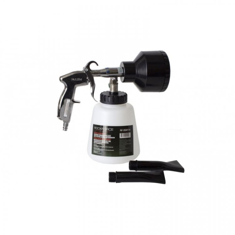 Пистолет пневматический''Tornado'' с насадкой-пеногенератором и 2-я насадками для труднодоступных мест(емкость1л,6bar,расход воздуха 120л/мин)