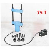 Съемник гидравлический выпрессовщик шкворней 75т с пневмо насосом и комплектом надставок