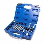 Набор для снятия шкивов генераторов 18пр(1/2":М10х140,М10х110,Т50х110мм;3/8":М10х90мм;10мм:М10х65мм,М8,М10,Т50,Т40,Н8,Н10х75мм;1/2"(F)х10мм(F)в кейсе.
