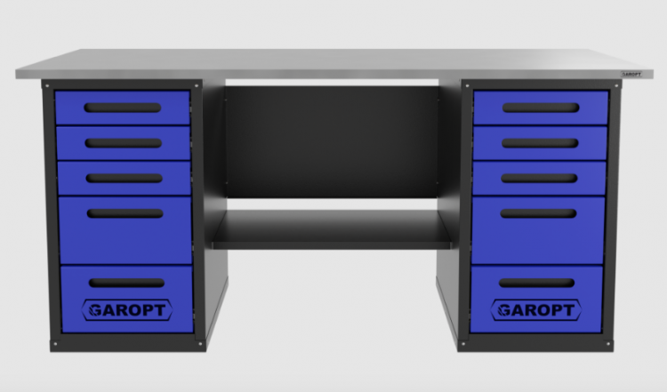 Верстак двухтумбовый 5 ящиков /5 ящиков, синий 1800*700 GAROPT, GT1800Y5Y5.blue Верстак двухтумбовый 5 ящиков /5 ящиков, синий 1800*700 GAROPT, GT1800Y5Y5.blue