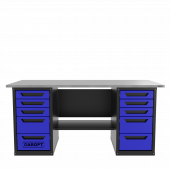 Верстак двухтумбовый 5 ящиков /5 ящиков, синий 1800*700 GAROPT, GT1800Y5Y5.blue