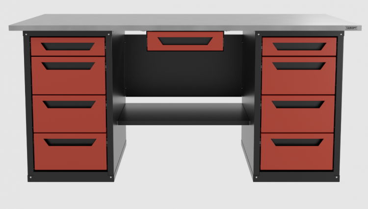 Верстак с ящиком двухтумбовый 4 ящиков /4 ящиков, красный 1800*700 GAROPT, GT1800Y1Y4Y4.red Верстак с ящиком двухтумбовый 4 ящиков /4 ящиков, красный 1800*700 GAROPT, GT1800Y1Y4Y4.red