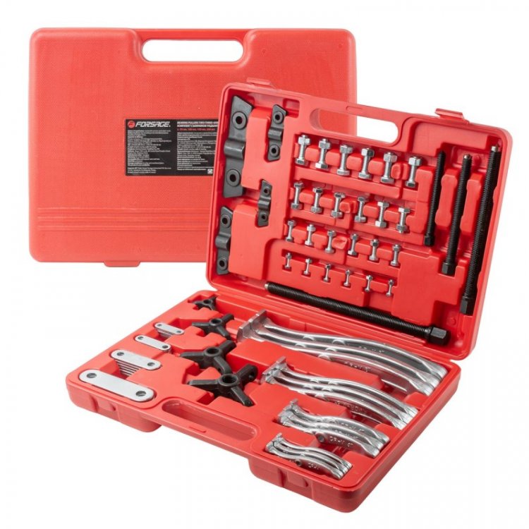 Набор съемников подшипников двух- трехзахватных, 72пр.(L:75мм, 100мм, 150мм, 200мм), в кейсе