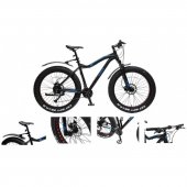Велосипед Фэтбайк Riot-x(рамаAl 6061;колесо26";пер/зад покр.4"; 27скоростей Shimano Acera,вилка RST Guid;тормозаTektro;седло Velo;рост до190см;черный)