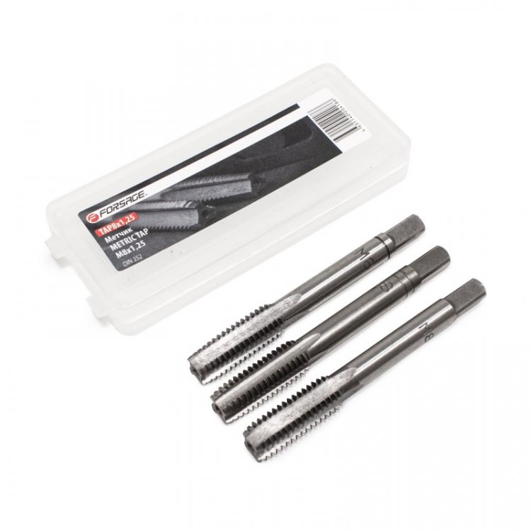 Метчик M8x1,25 (3шт),в пластиковом футляре Метчик M8x1,25 (3шт),в пластиковом футляре