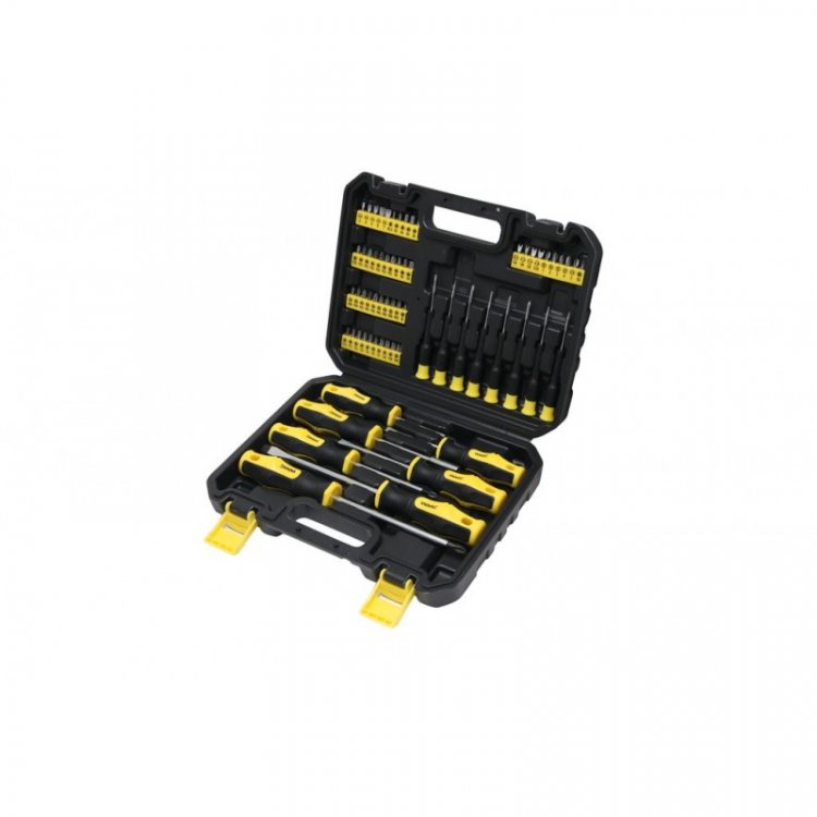 Набор инструментов 65 пр (отвертки,биты с битодержателем, отвертки ювелирные) в кейсе