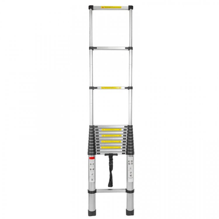 Лестница телескопическая односекционная (1.0-5.4м,13ступенек, max нагрузка 120кг, вес 16,5кг)