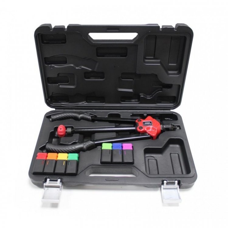 Заклепочник двуручный резьбовой усиленный (L - 360мм, резьбовые адаптеры - М3, М4, М5, М6, М8, М10,М12),в кейсе