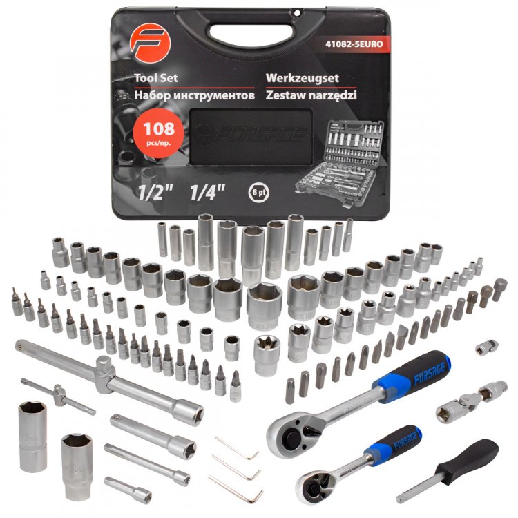Набор инструментов 108пр.1/4"&1/2" (6гр.)(4-32мм)