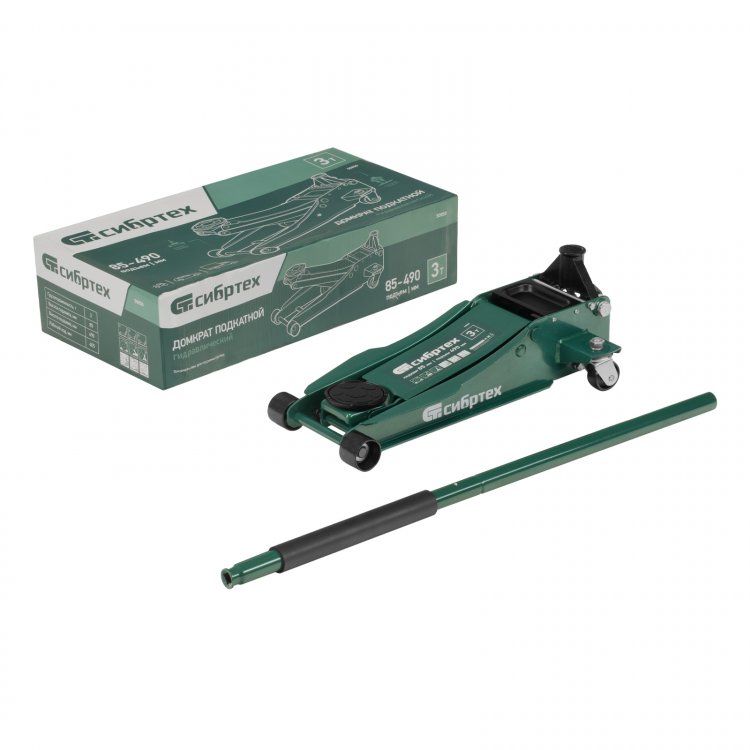 Домкрат гидравлический подкатной, 3 т, 85-490 мм, быстрый подъем, низкий подхват, проф.// Сибртех Домкрат гидравлический подкатной, 3 т, 85-490 мм, быстрый подъем, низкий подхват, проф.// Сибртех