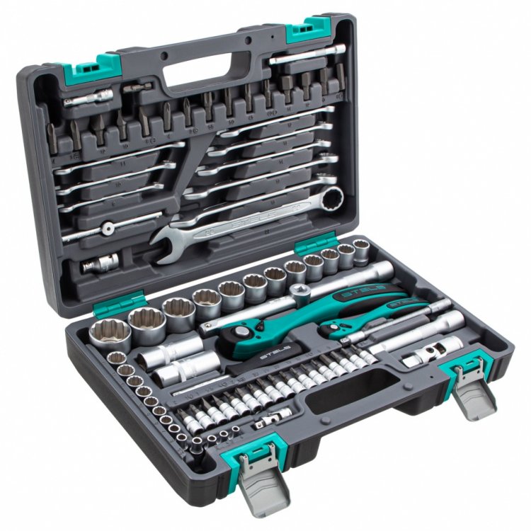 Набор инструментов 82 предмета, 12 гранные головки, Stels Набор инструментов 82 предмета, 12 гранные головки, Stels