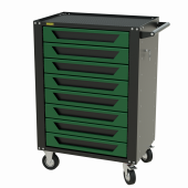 Тележка инструментальная Garopt 8 ящиков ЗЕЛЕНАЯ, центральный замок, увеличенные колеса, доводчики, GAROPT Серия "High", высота 1040мм Тележка инструментальная Garopt 8 ящиков ЗЕЛЕНАЯ, центральный замок, увеличенные колеса, доводчики, GAROPT Серия "High", высота 1040мм