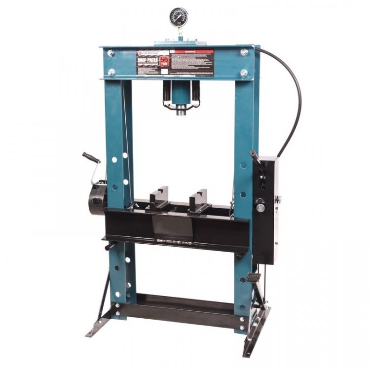 Пресс гидравлический напольный 50т, ручной/пневмо привод (рабочая высота: 0-865мм, рабочая ширина: 645мм, рабочий стол: 325х645мм, ход штока: 175мм) Пресс гидравлический напольный 50т, ручной/пневмо привод (рабочая высота: 0-865мм, рабочая ширина: 645мм, рабочий стол: 325х645мм, ход штока: 175мм)