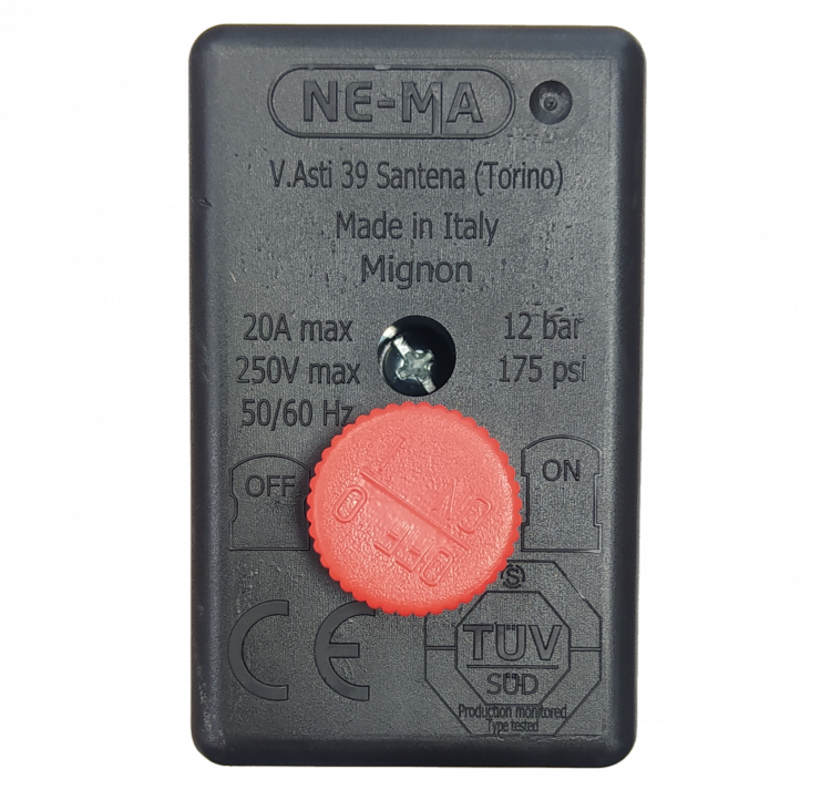 D150/2 Пусковое реле компрессора 1-фазн до 4 кВт 6-8 бар. Прессостат NE-MA (Италия)