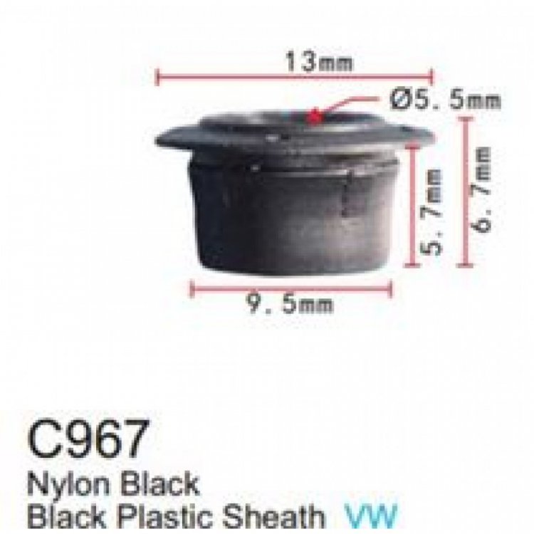 Клипса для крепления внутренней обшивки а/м Ягуар/ европейских а/м пластиковая (100шт/уп.)