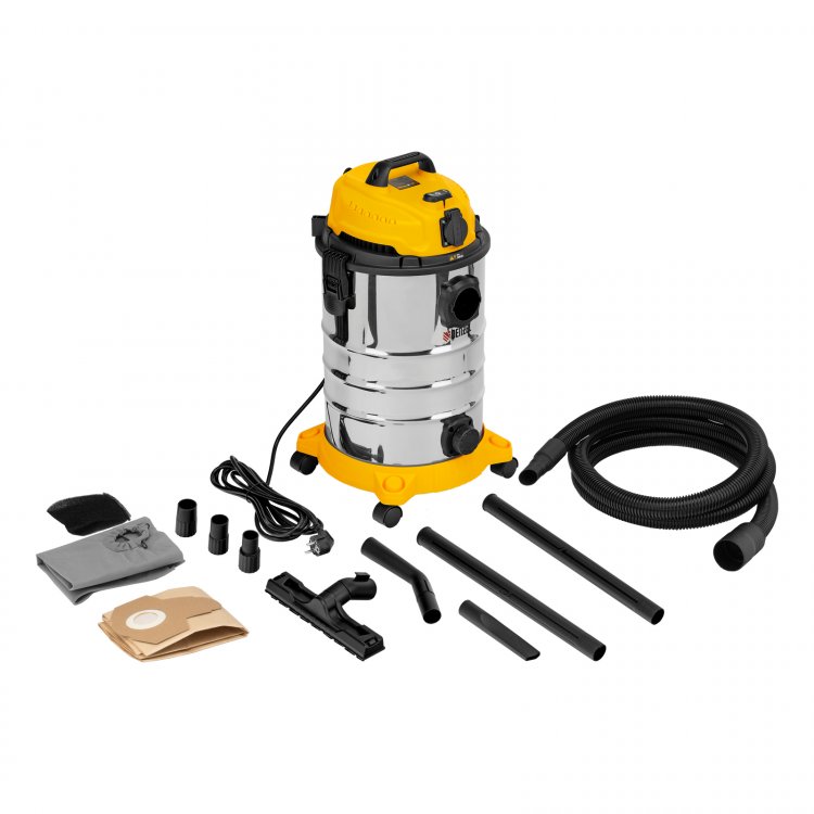 Пылесос строительный LVC30, 1400 Вт, бак 30 л, шланг 3 м, розетка с автосинхр.// Denzel Пылесос строительный LVC30, 1400 Вт, бак 30 л, шланг 3 м, розетка с автосинхр.// Denzel