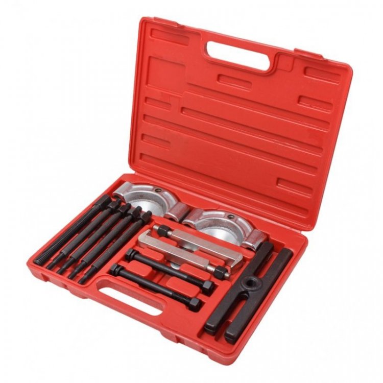 Набор съемников комбинированный (сегментного типа: 50-75мм; двухлапый: 40-115мм) 14пр., в кейсе
