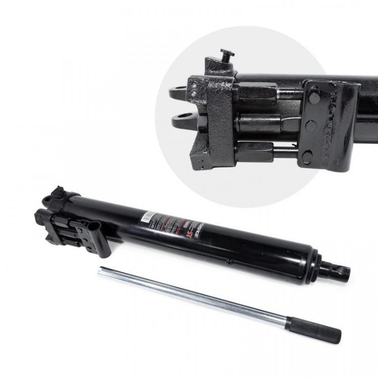 Цилиндр гидравлический удлиненный с двухштоковым насосом, 5т (общая длина - 660мм, ход штока - 500мм) Цилиндр гидравлический удлиненный с двухштоковым насосом, 5т (общая длина - 660мм, ход штока - 500мм)