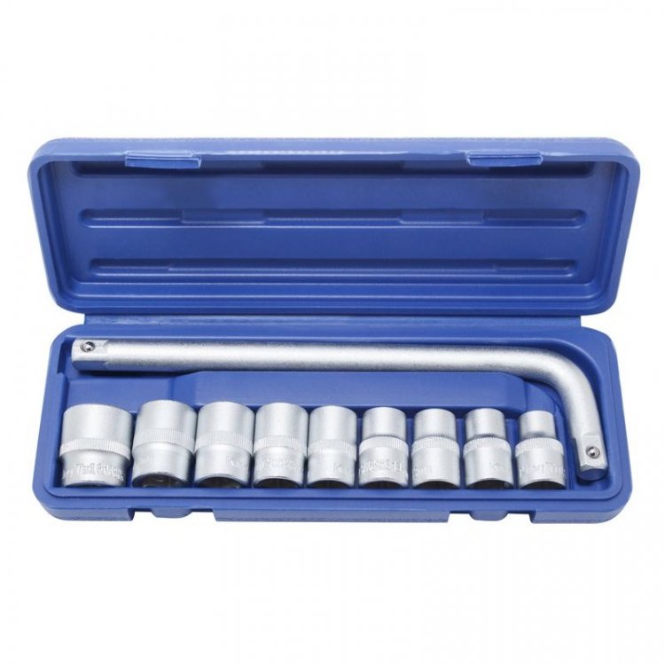 Набор головок с Г-образным воротком 10пр. 1/2",6-гр. (8-24мм), в кейсе Набор головок с Г-образным воротком 10пр. 1/2",6-гр. (8-24мм), в кейсе
