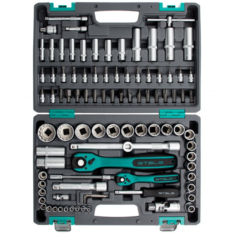 Набор инструментов 94 предмета, 12гранные головки, Stels Набор инструментов 94 предмета, 12гранные головки, Stels