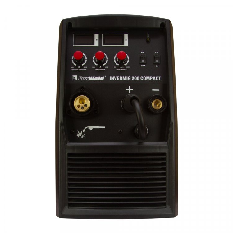 Сварочный полуавтомат Invermig 200 COMPACT - Компактный 200А полуавтомат 3-в-1. Сварочный ток 30-200 (MIG), 20-160(MMA). Смена полярности. Возможность сварки порошковой проволокой (FCAW). Напряжение питания 220В. Протяжка сварочной проволоки. Переклю