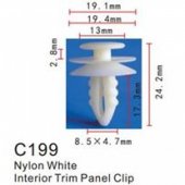 Клипса для крепления внутренней обшивки а/м Форд пластиковая (100шт/уп.)
