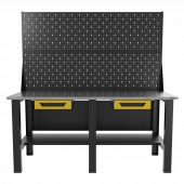 Верстак бестумбовый с двумя экранами и двумя ящиками, желтый/ Стол для слесарных работ 1800*700 GAROPT, Gt1800STY1Y1PP2.yell