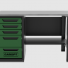 Верстак однотумбовый 5 ящиков, зеленый 1400*700 Garopt, GT1400STY5.green