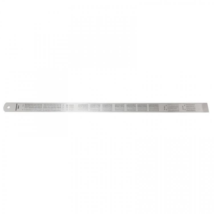 Линейка металлическая измерительная с таблицей перевода 1000мм