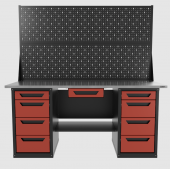 Верстак двухтумбовый 4 ящиков /4 ящиков с двумя экранами и ящиком, красный 1800*700 GAROPT, GT1800Y1Y4Y4PP2.red Верстак двухтумбовый 4 ящиков /4 ящиков с двумя экранами и ящиком, красный 1800*700 GAROPT, GT1800Y1Y4Y4PP2.red