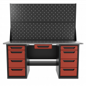 Верстак двухтумбовый 4 ящиков /4 ящиков с двумя экранами и ящиком, красный 1800*700 GAROPT, GT1800Y1Y4Y4PP2.red
