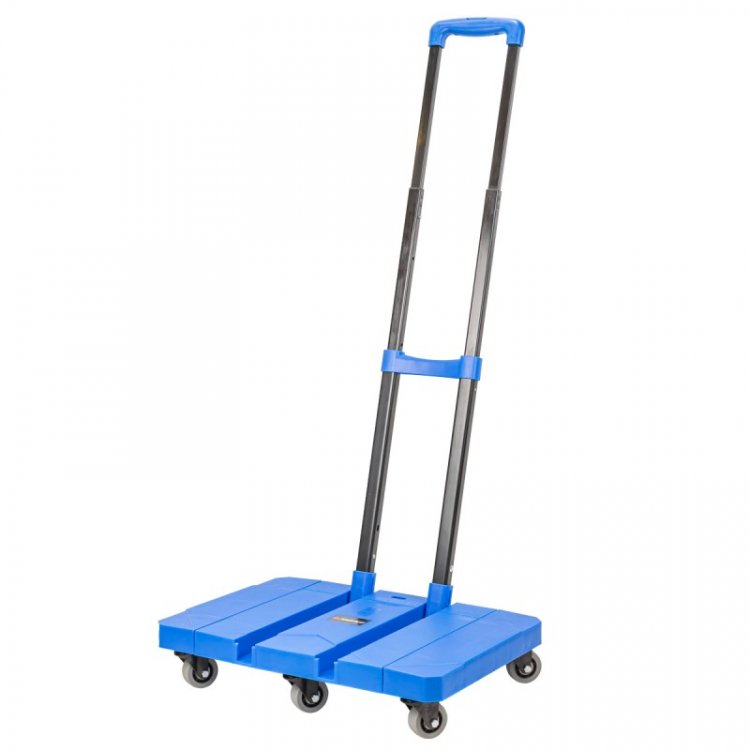 Тележка платформенная складная с телескопической ручкой+набор эластичных шнуров(в разложенном виде:56х33х101см,в сложенном:47х49х12см,г/п180кг)