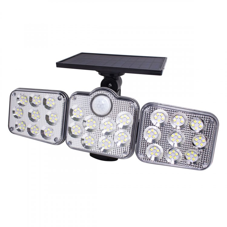 Светильник светодиодный на солнечной батарее с датчиком движения и пультом(138SMD,6500К,t заряда 8ч,t раб 7ч,батарея:3.7V,2400mAh,IP65) Светильник светодиодный на солнечной батарее с датчиком движения и пультом(138SMD,6500К,t заряда 8ч,t раб 7ч,батарея:3.7V,2400mAh,IP65)