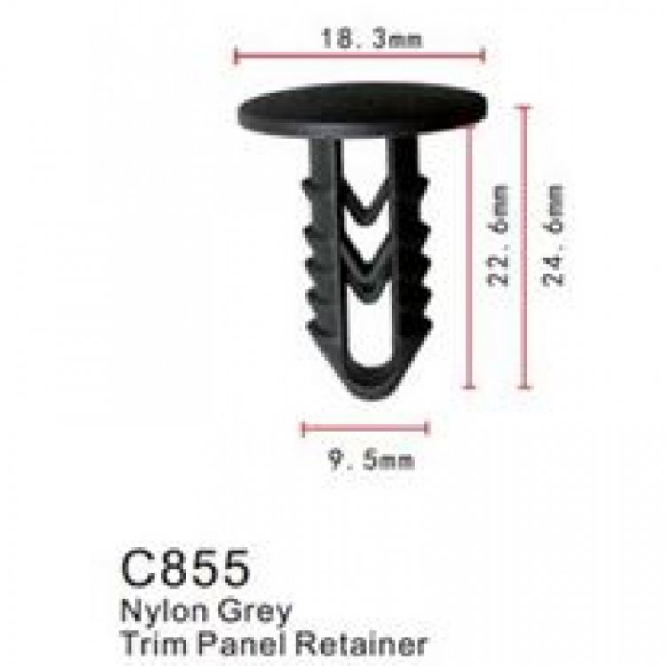 Клипса для крепления внутренней обшивки а/м универсальная пластиковая (100шт/уп.)