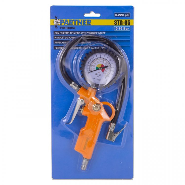 Пистолет для подкачки шин  с манометром