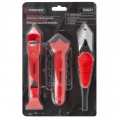 Набор пластиковых скребков с металлическим ножом для удаления герметика 3пр, в блистере