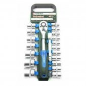 Набор головок с трещоткой в пластиковом держателе 19пр. 1/2", 12гр.(8-32мм)