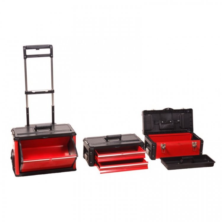 Ящик инструментальный передвижной 3 в 1 "дорожный кейс"(размеры модулей-520x320x720мм,420x220x150мм,410x210x280мм,размеры полок-390x215x60мм) Ящик инструментальный передвижной 3 в 1 "дорожный кейс"(размеры модулей-520x320x720мм,420x220x150мм,410x210x280мм,размеры полок-390x215x60мм)