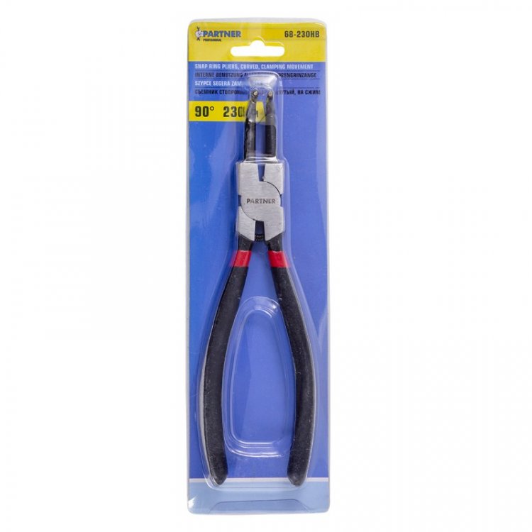 Съемник стопорных колец изогнутый на сжатие (90°,L-230мм), в блистере