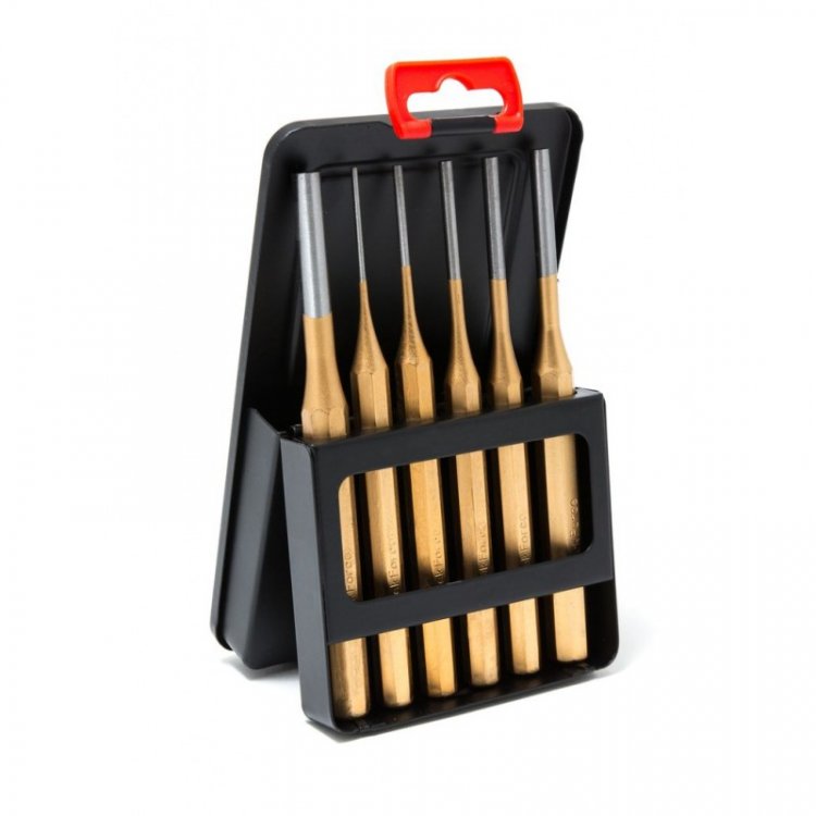 Набор выколоток, 6пр.(2х150, 3х150, 4х150, 5х150, 6х150, 8х150мм), в металлическом футляре