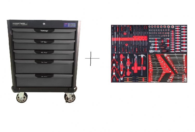 Тележка профессиональнаяс 5 ящиками+ПОДАРОК инструмент 157 предметов