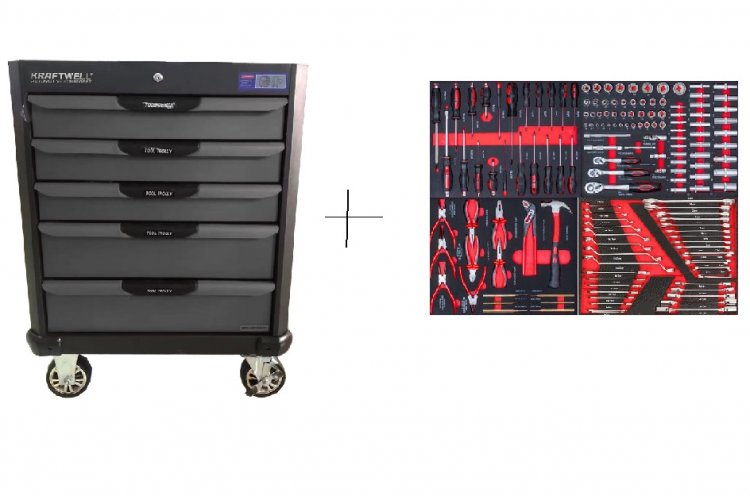 Тележка профессиональнаяс 5 ящиками+ПОДАРОК инструмент 157 предметов