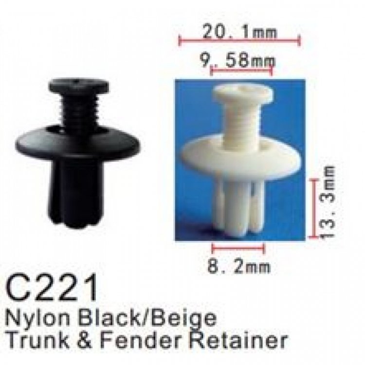 Клипса для крепления внутренней обшивки а/м универсальная пластиковая (100шт/уп.)