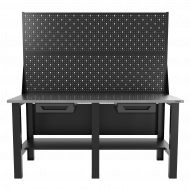 Верстак бестумбовый с двумя экранами и двумя ящиками, серый/ Стол для слесарных работ 1800*700 GAROPT, Gt1800STY1Y1PP2.grey