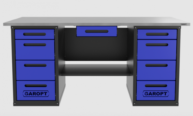 Верстак с ящиком двухтумбовый 4 ящиков /4 ящиков, синий 1800*700 GAROPT, GT1800Y1Y4Y4.blue Верстак с ящиком двухтумбовый 4 ящиков /4 ящиков, синий 1800*700 GAROPT, GT1800Y1Y4Y4.blue