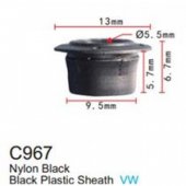 Клипса для крепления внутренней обшивки а/м Фольксваген пластиковая (100шт/уп.)